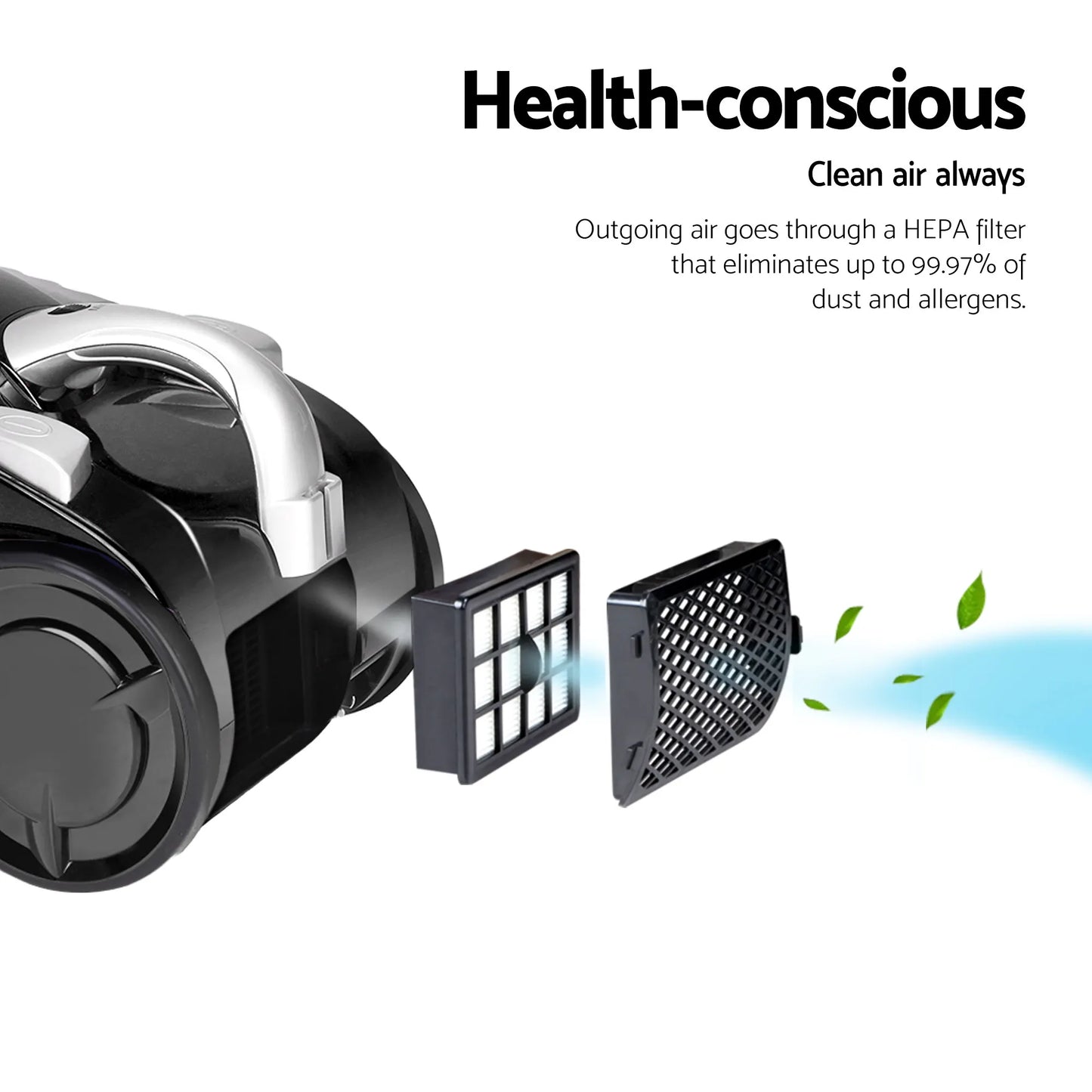 Devanti 2200W Bagless Vacuum Cleaner Black - Image 7