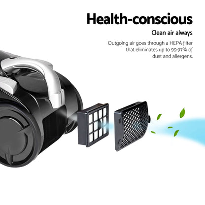 Devanti 2200W Bagless Vacuum Cleaner Black - Image 7