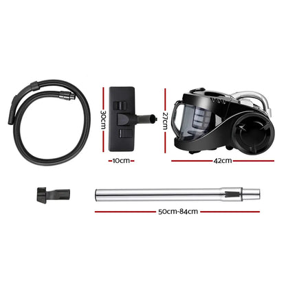 Devanti 2200W Bagless Vacuum Cleaner Black - Image 8