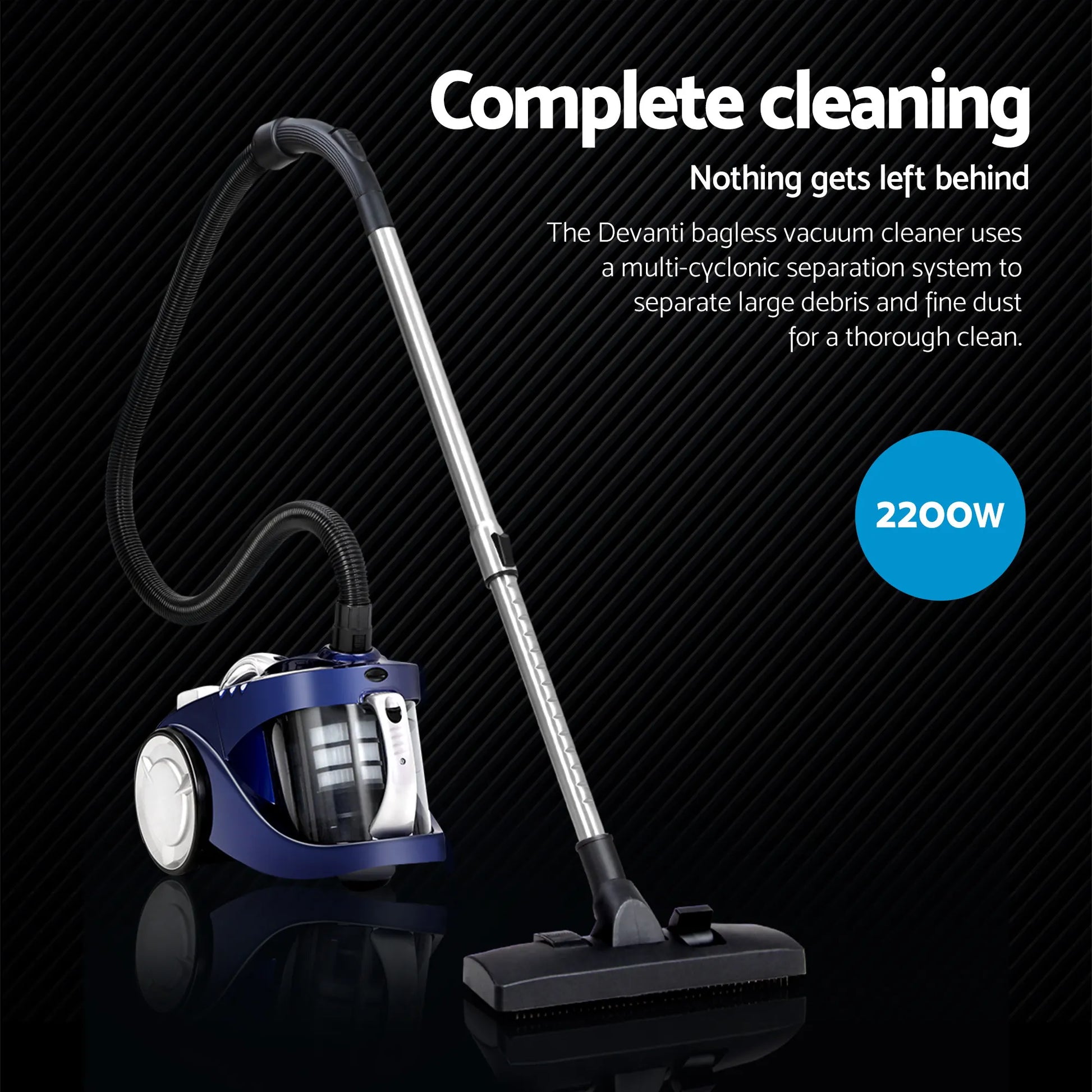 Devanti 2200W Bagless Vacuum Cleaner Blue - Image 2