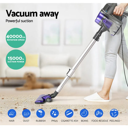 Devanti Stick Vacuum Cleaner Handheld Corded 450W Purple - Image 2
