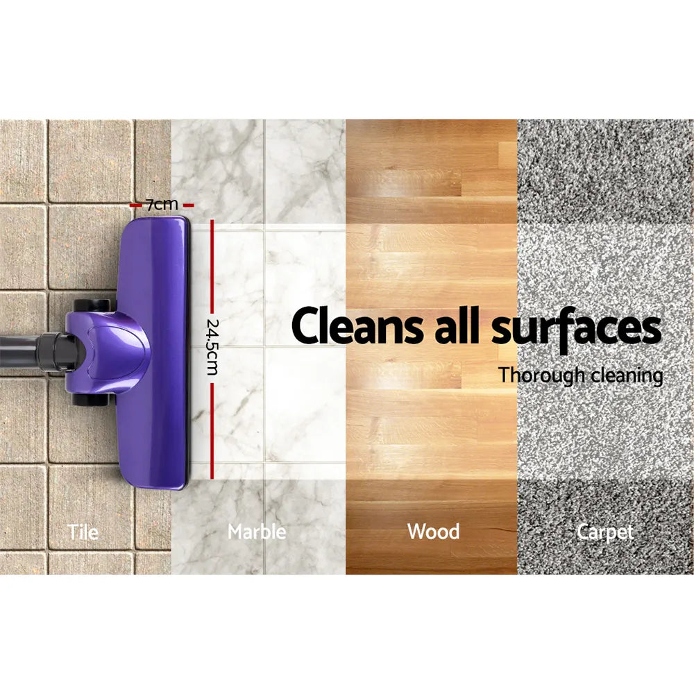Devanti Stick Vacuum Cleaner Handheld Corded 450W Purple - Image 3