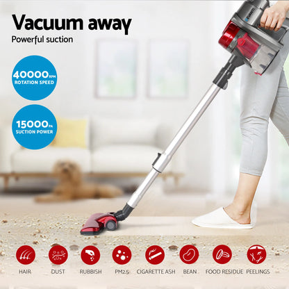 Devanti Stick Vacuum Cleaner Handheld Corded 450W Red - Image 2