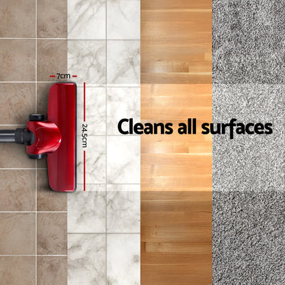 Devanti Stick Vacuum Cleaner Handheld Corded 450W Red - Image 3