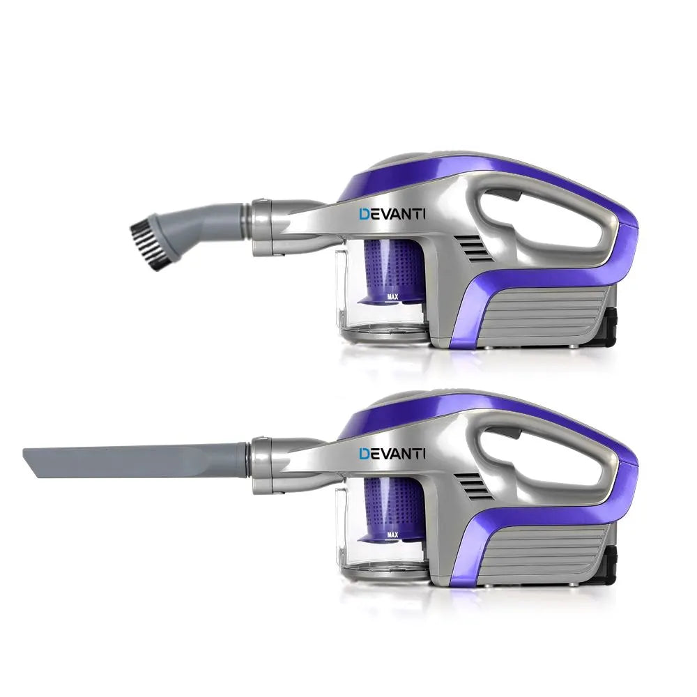 Devanti Stick Vacuum Cleaner Bagless Cordless 150W Purple - Image 7