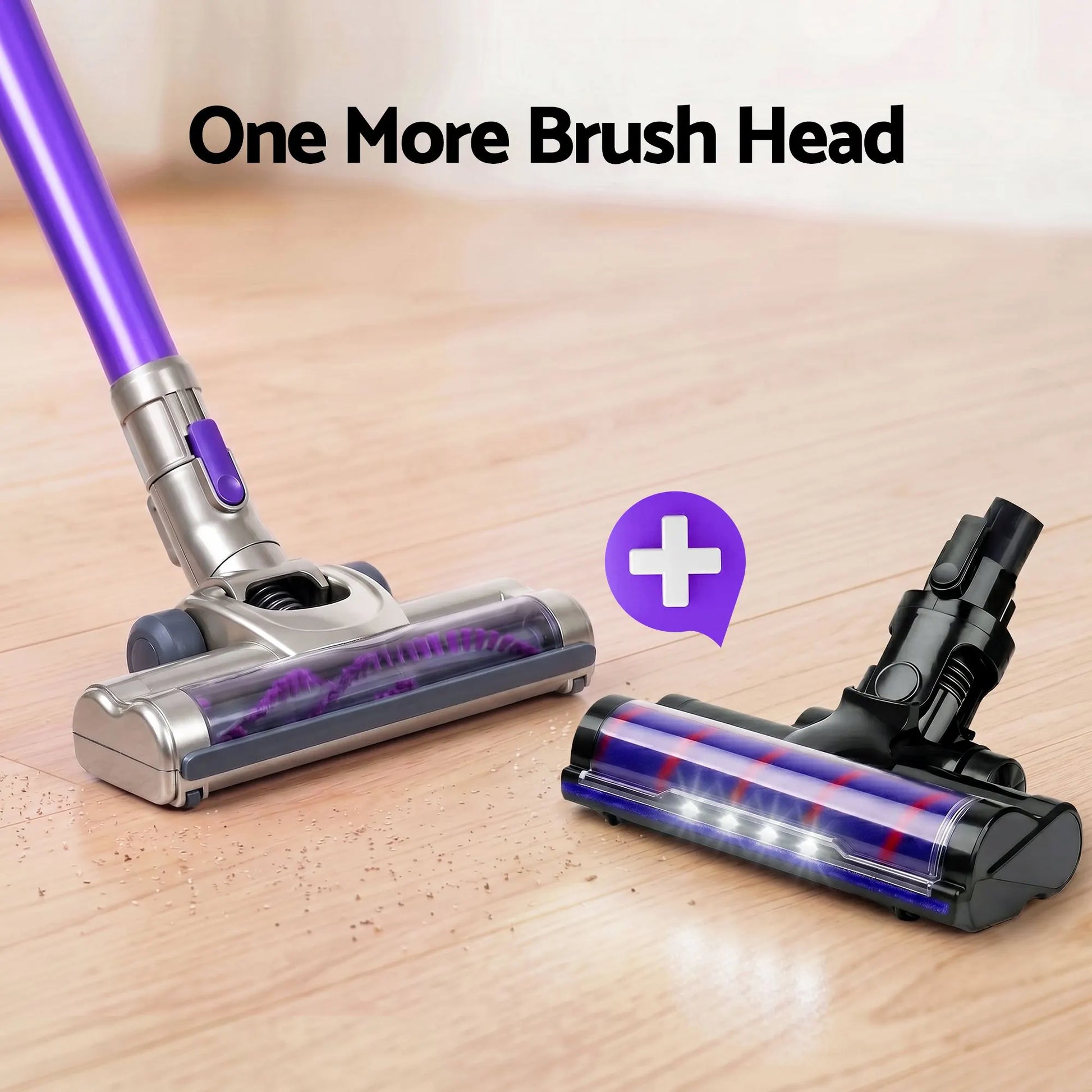 Devanti Stick Vacuum Cleaner Roller Brush Cordless 150W Purple - Image 3