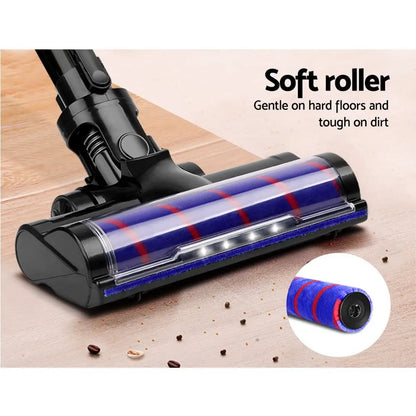 Devanti Stick Vacuum Cleaner Roller Brush Cordless 150W Purple - Image 6