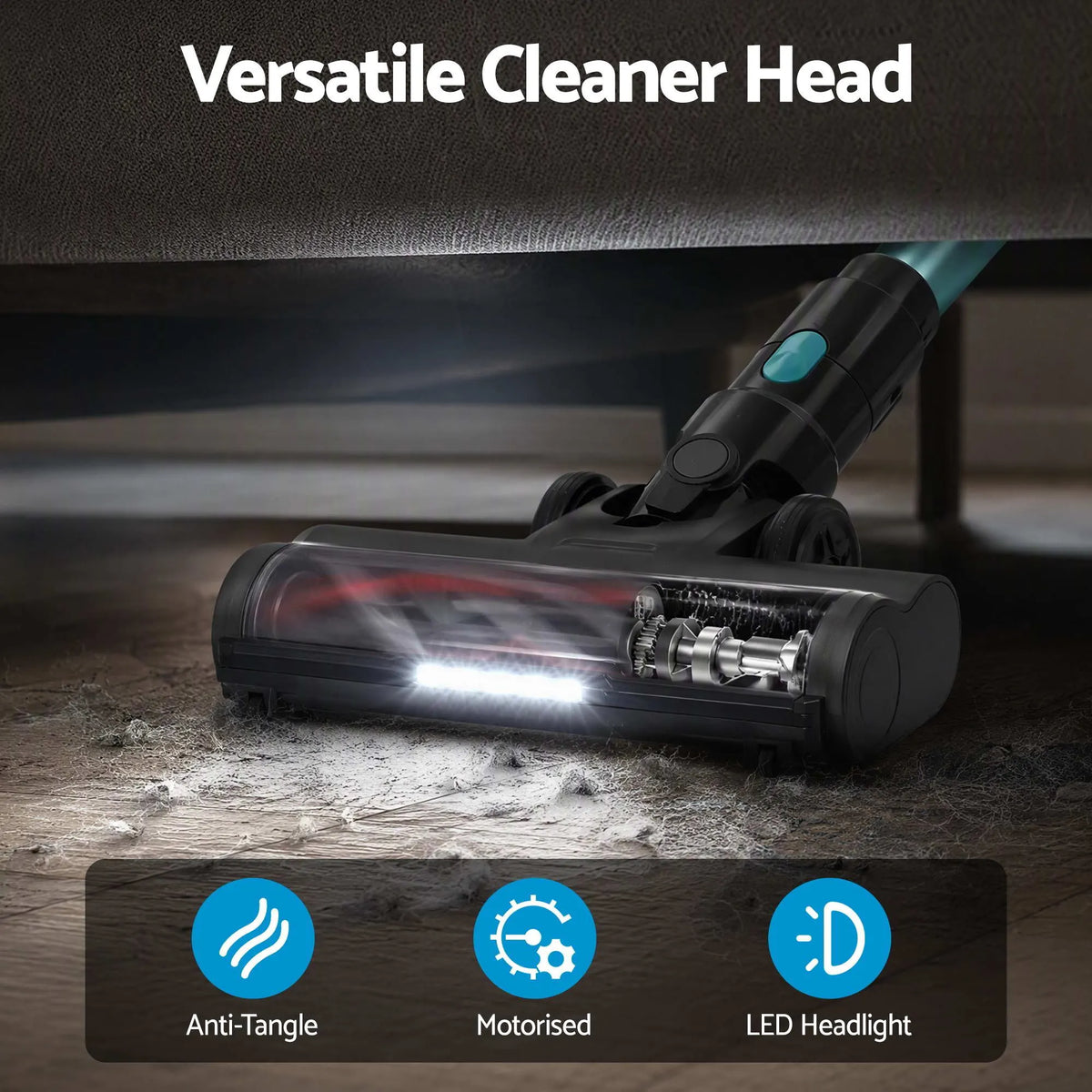 DEVANTI 30000Pa Cordless Stick Vacuum Cleaner 4-in-1 Handheld Vac, Green - Image 5
