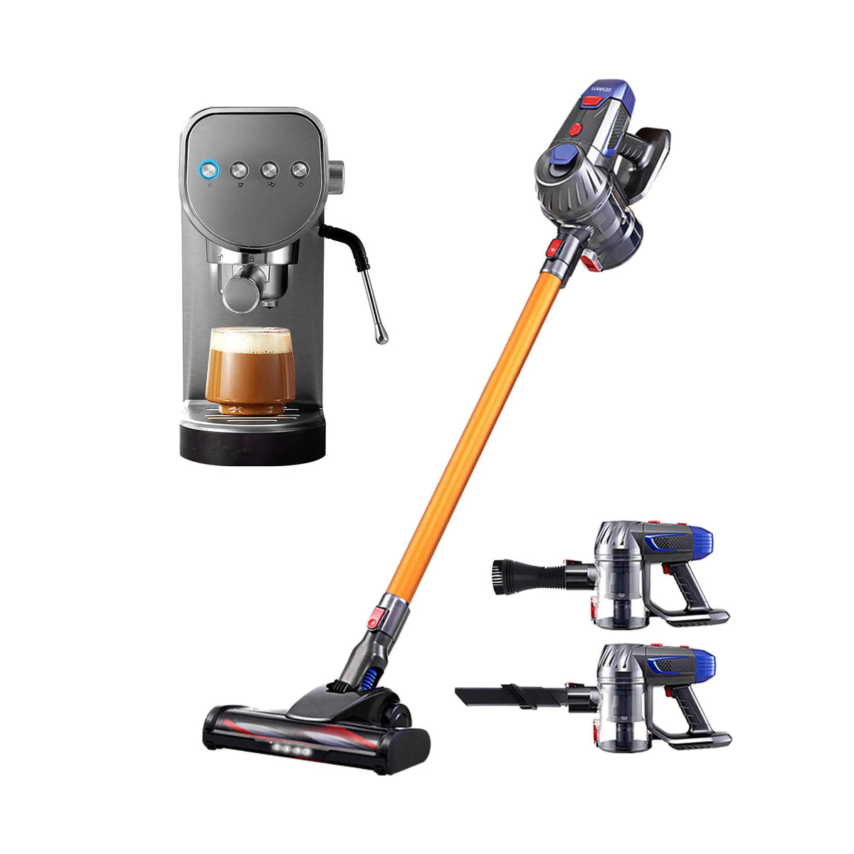 Devanti K7 Cordless Stick Vacuum Cleaner plus Coffee Maker Machine Espresso - Image 9