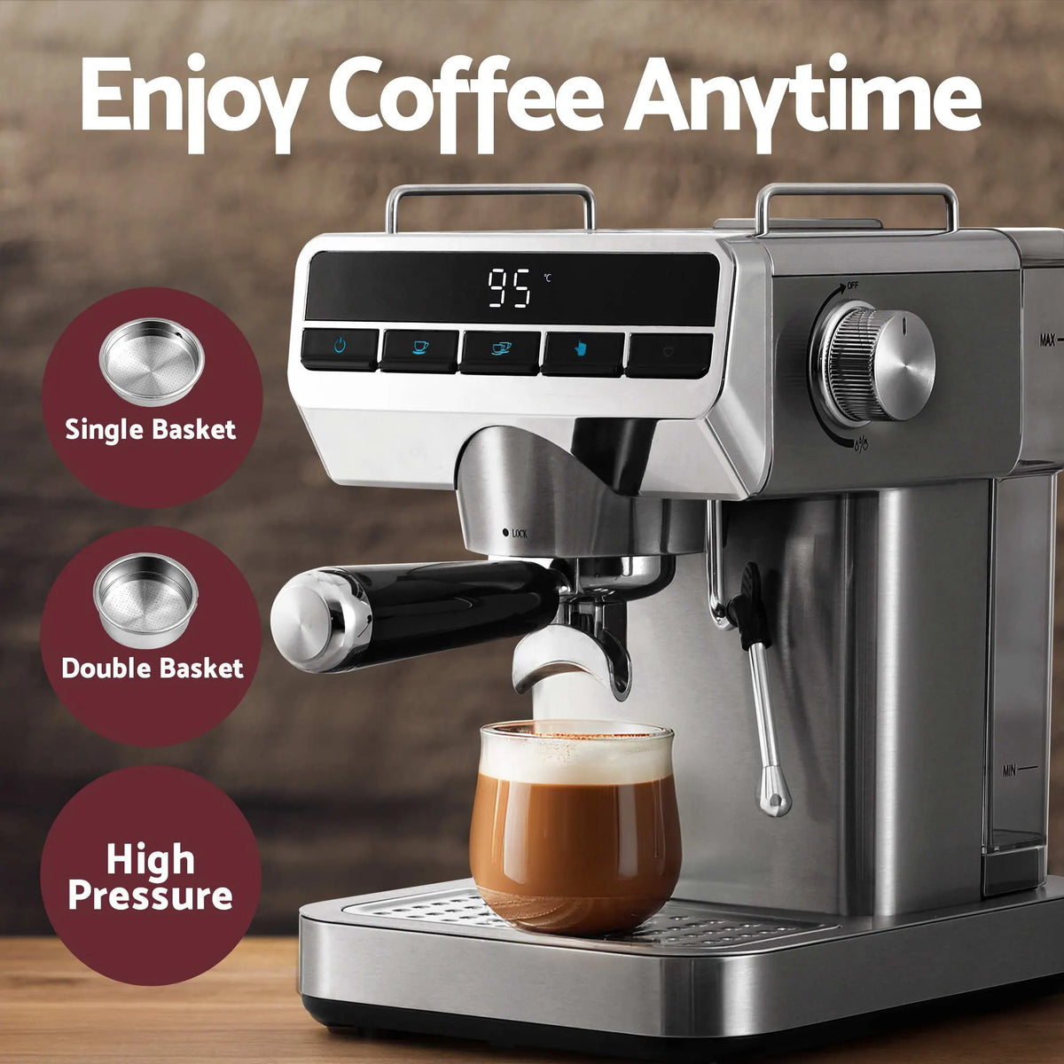 Devanti K7 Cordless Stick Vacuum Cleaner plus Coffee Maker Machine Espresso - Image 4