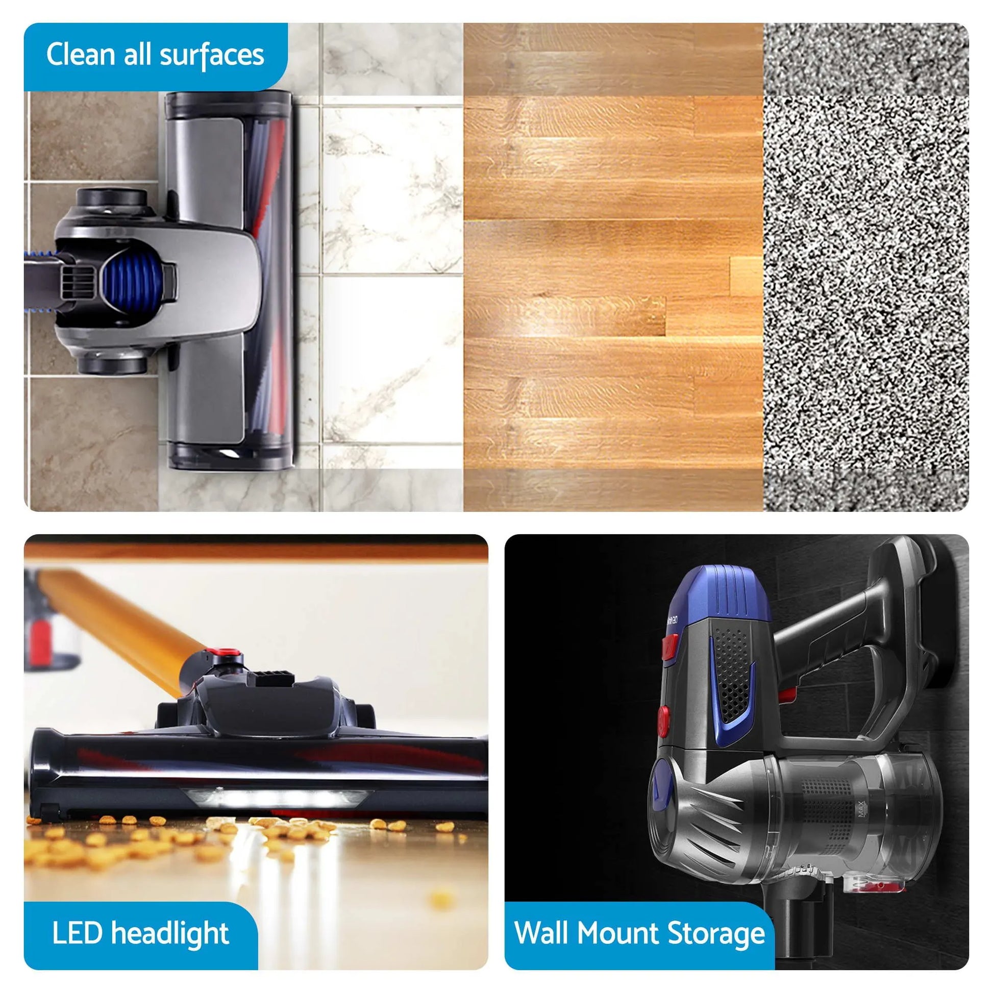 Devanti K7 Cordless Stick Vacuum Cleaner plus Sandwich Maker Panini Press - Image 8