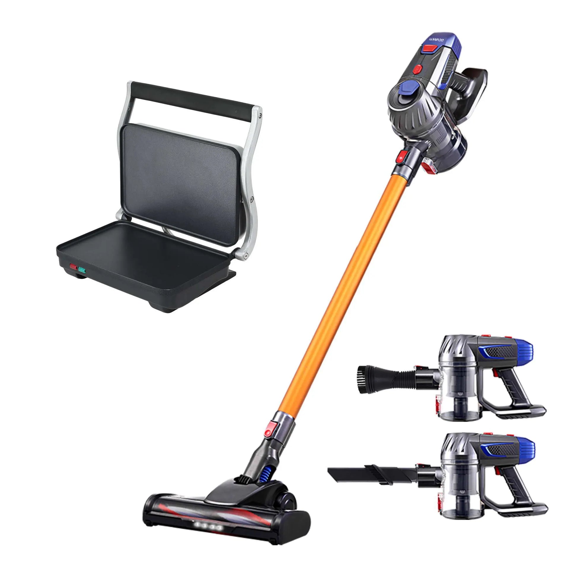 Devanti K7 Cordless Stick Vacuum Cleaner plus Sandwich Maker Panini Press - Image 9