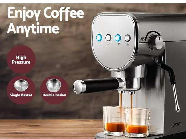 Devanti K7 Cordless Stick Vacuum Cleaner plus Coffee Maker Machine Espresso - Image 3