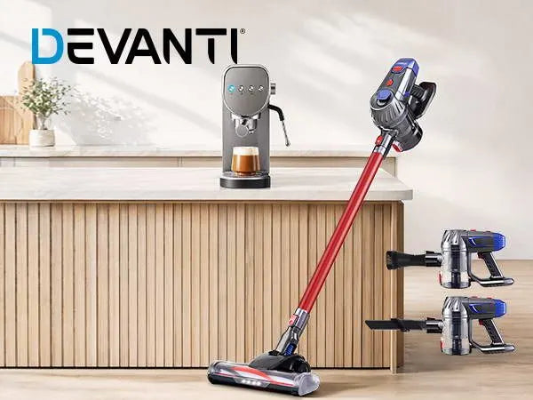 Devanti K7 Cordless Stick Vacuum Cleaner plus Coffee Maker Machine Espresso - Image 9