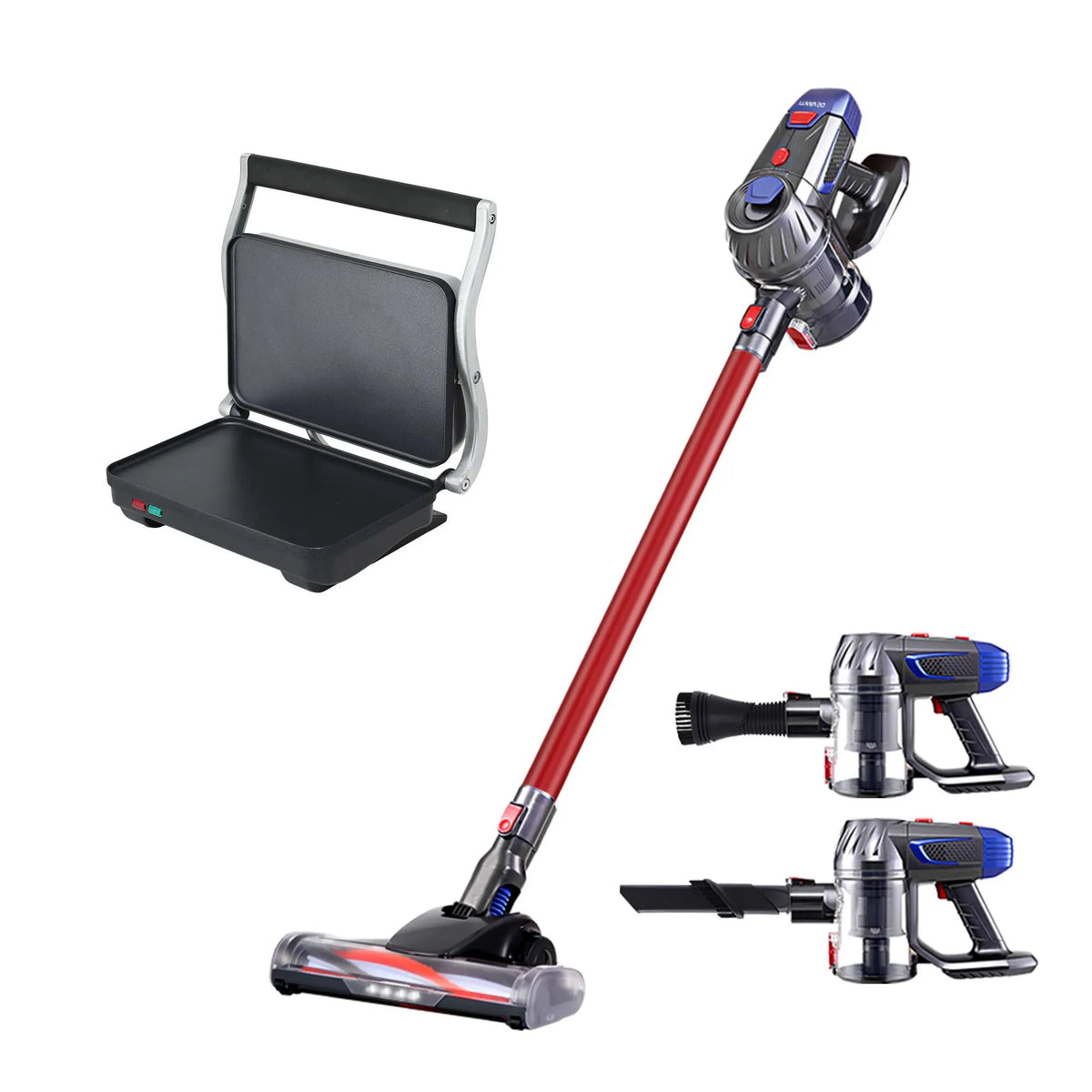 Devanti K7 Cordless Stick Vacuum Cleaner plus Sandwich Maker Panini Press - Image 9
