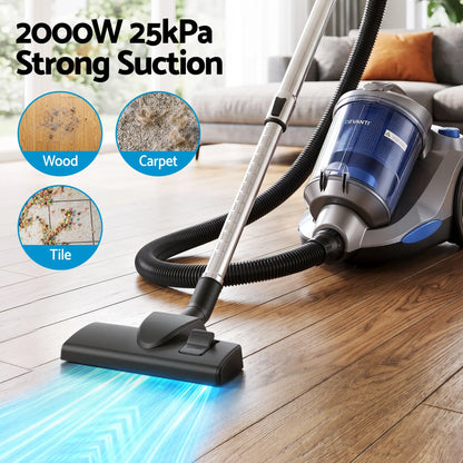 Devanti Vacuum Cleaner Bagless Canister 2000W 25kPa Powerful Suction 4L - Image 4
