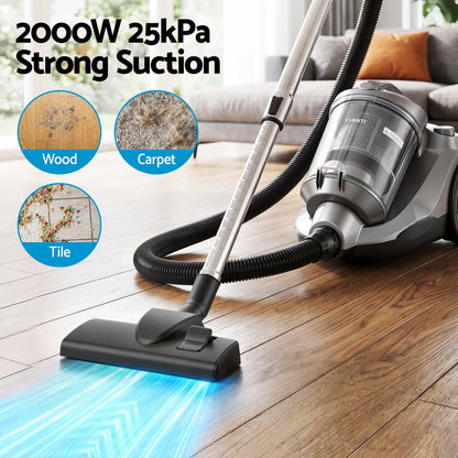 Devanti Vacuum Cleaner Bagless Canister 2000W 25kPa Powerful Suction 4L - Image 4