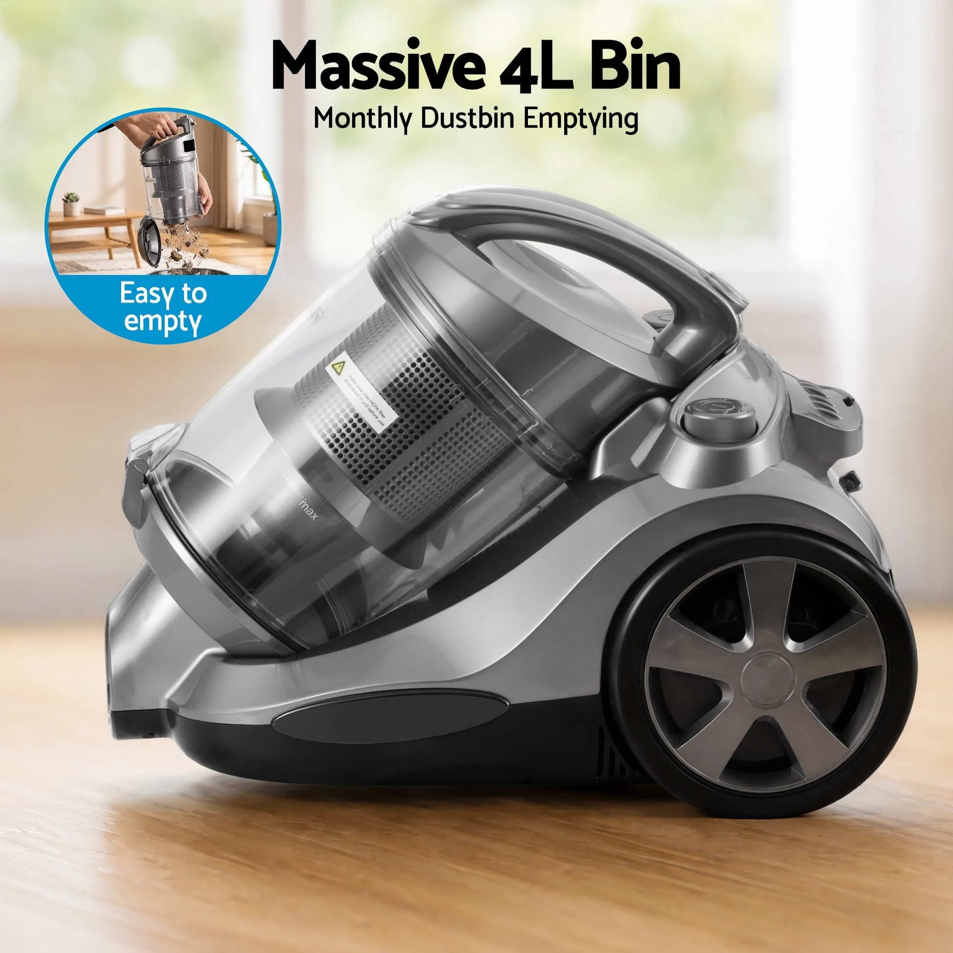 Devanti Vacuum Cleaner Bagless Canister 2000W 25kPa Powerful Suction 4L - Image 5