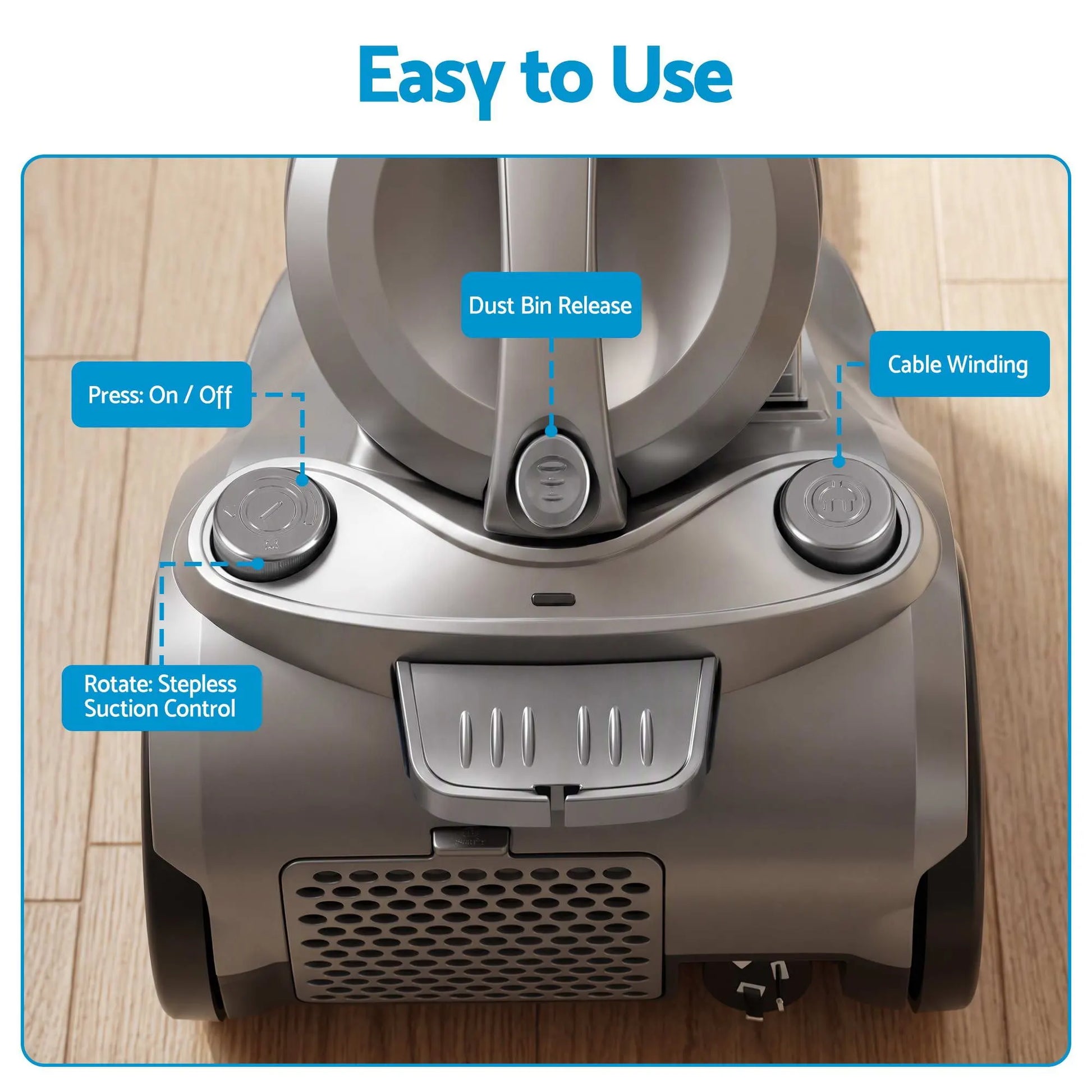 Devanti Vacuum Cleaner Bagless Canister 2000W 25kPa Powerful Suction 4L - Image 7