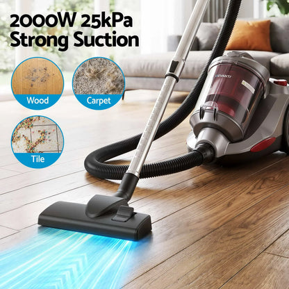 Devanti Vacuum Cleaner Bagless Canister 2000W 25kPa Powerful Suction 4L - Image 4