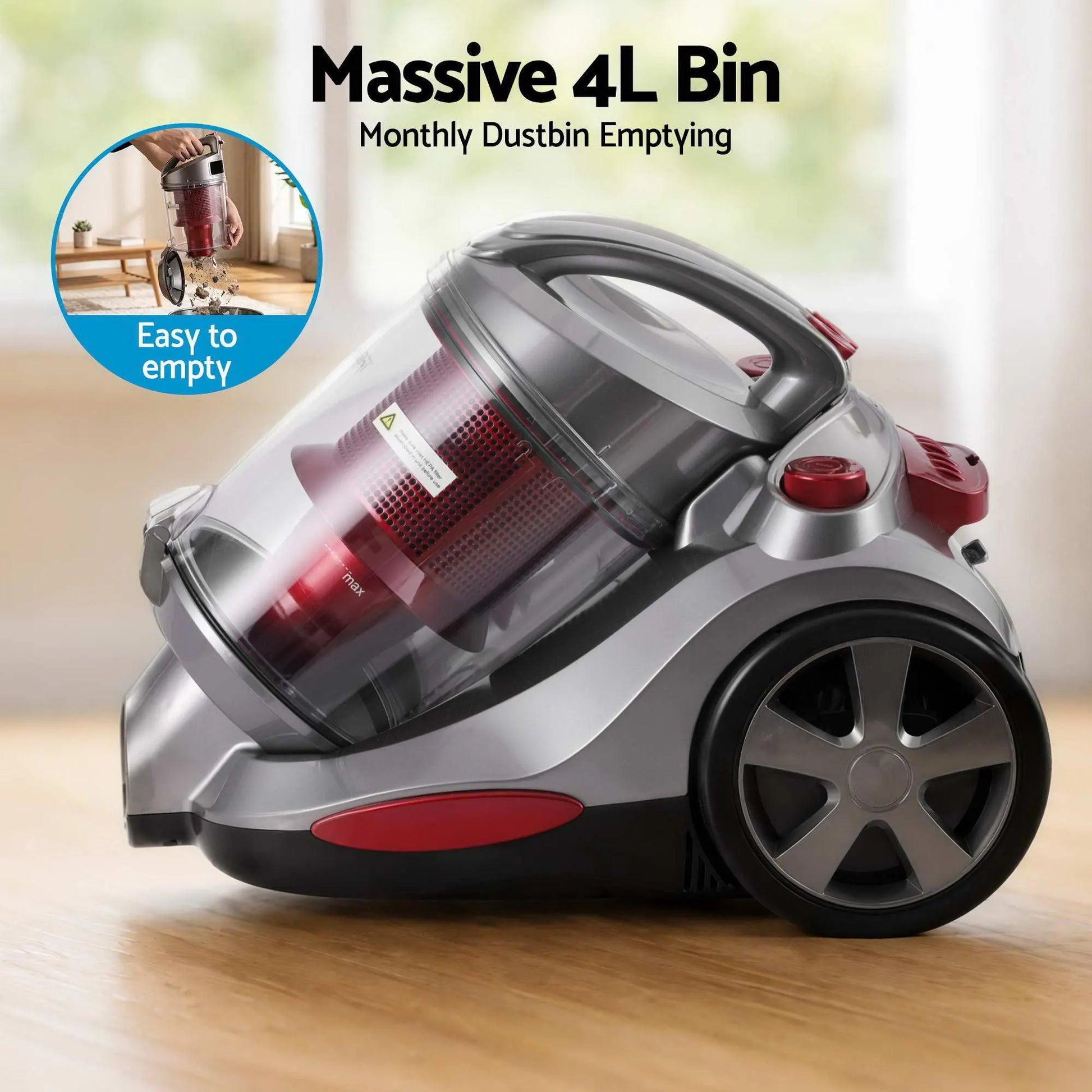 Devanti Vacuum Cleaner Bagless Canister 2000W 25kPa Powerful Suction 4L - Image 5