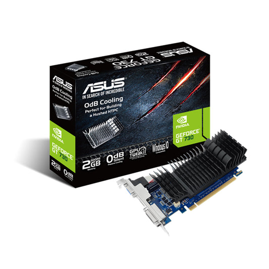 ASUS nVidia GeForce GT730-SL-2GD5-BRK 2GB GDDR5 Low Profile Graphics Card with Bracket For Silent...