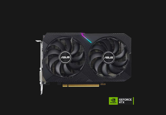 ASUS nVidia GeForce DUAL-RTX3050-8G-V2 RTX 3050 V2 8GB GDDR6 1777 MHz Boost Clock, RAM 14Gbps, Di...