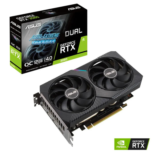 ASUS nVidia GeForce DUAL-RTX3060-O12G-V2 RTX3060 V2 12GB GDDR6 OC Edition,1867 Mhz Boost, 1xHDMI...