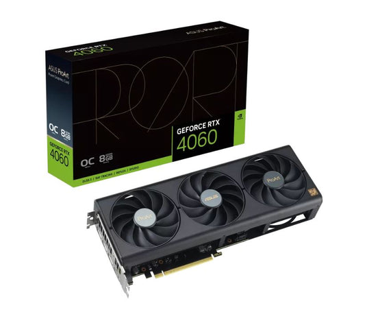 ASUS nVidia GeForce PROART-RTX4060-O8G RTX4060 OC edition 8GB GDDR6, 2550 Mhz Boost Clock, RAM 17...