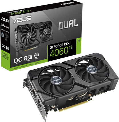 ASUS nVidia GeForce DUAL-RTX4060TI-8G-EVO RTX 4060 Ti EVO OC Edition 8GB GDDR6 is designed for br...