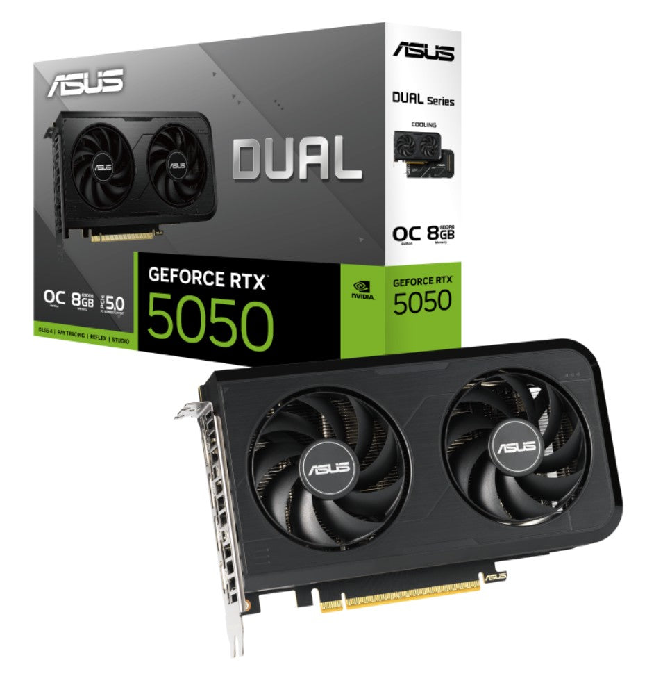ASUS nVidia GeForce DUAL-RTX5050-O8G RTX5050 8GB GDDR6 OC Edition 2647MHz Boost Clock, RAM 20Gbps...