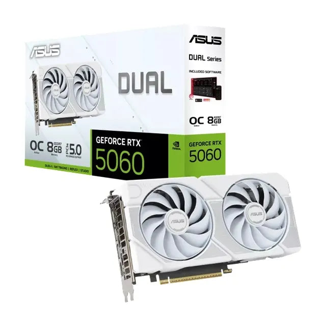 ASUS Dual GeForce RTX™ 5060 8GB- White OC Edition, GDDR7, NVIDIA®, 3840 CUDA Cores, 28Gbps, PCIe...