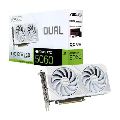 ASUS Dual GeForce RTX™ 5060 8GB- White OC Edition, GDDR7, NVIDIA®, 3840 CUDA Cores, 28Gbps, PCIe...