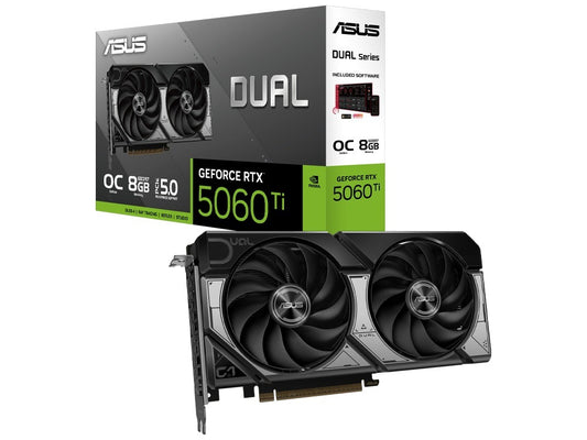 ASUS nVidia GeForce PRIME-RTX5060TI-O8G RTX 5060 Ti 8GB GDDR7 OC Edition 2617 MHz Boost Clock, RA...