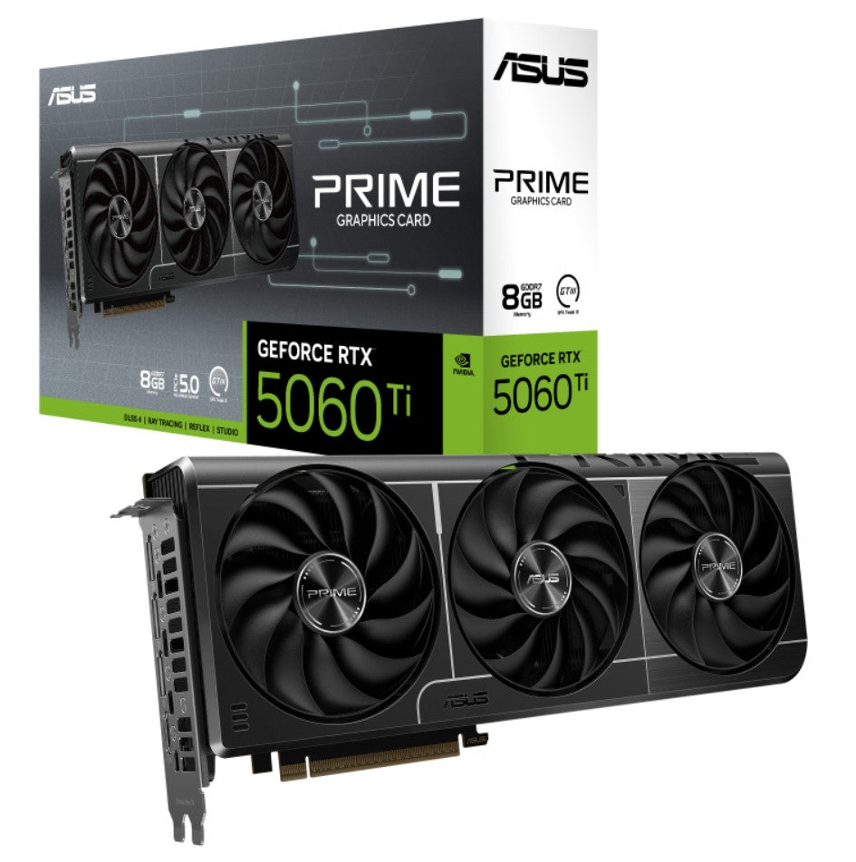 ASUS nVidia GeForce PRIME-RTX5060TI-8G RTX 5060 Ti 8GB GDDR7  2572MHz Boost Clock, RAM 28Gbps, 75...