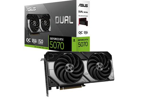 ASUS nVidia GeForce DUAL-RTX5070-O12G 12GB GDDR7 OC Edition, 2542MHz Boost Clock, RAM 28Gbps, 100...