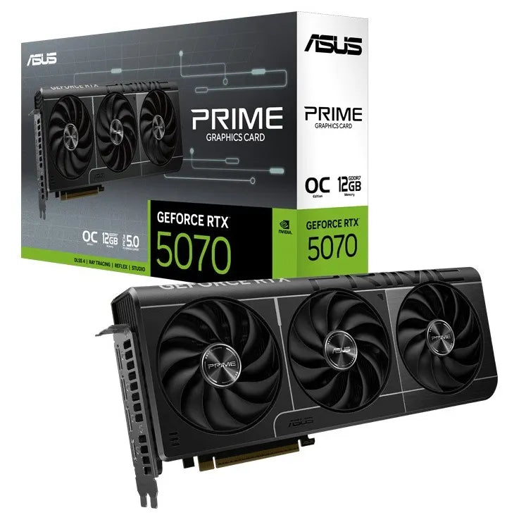 ASUS nVidia GeForce PRIME-RTX5070-O12G RTX 5070 12GB GDDR7 OC Edition 2557MHz Boost Clock, RAM 28...