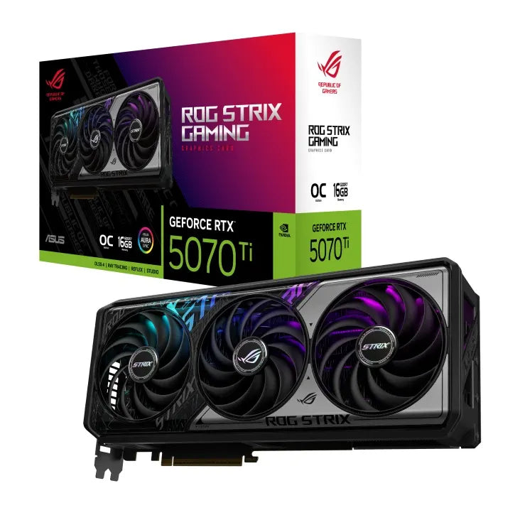 ASUS nVidia GeForce ROG STRIX RTX5070TI OC 16G GAMING, GDDR7, 8960 CUDA, 850W PSU, PCIe 5.0, 28Gb...