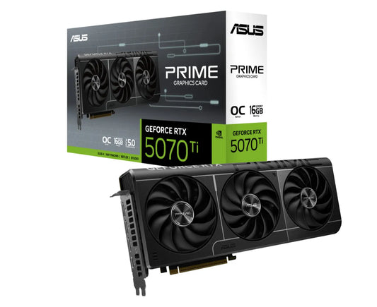 ASUS nVidia GeForce PRIME-RTX5070TI-O16G RTX 5070TI 16GB GDDR7 2527MHz Boost Clock 28 Gbps 256-bi...