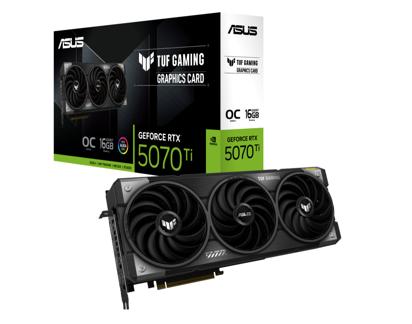 ASUS nVidia GeForce TUF-RTX5070TI-O16G-GAMING RTX5070TI 16GB GDDR7 2588MHz Boost Clock 28 Gbps 25...