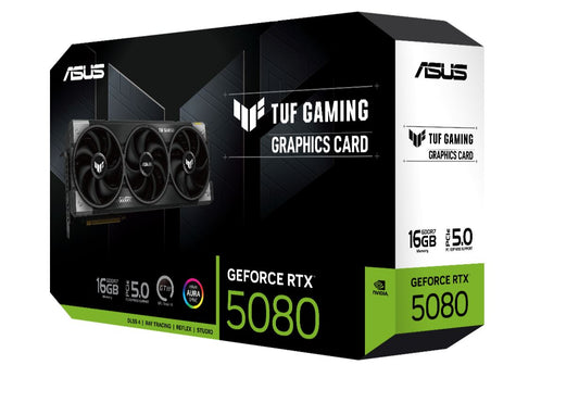 ASUS nVidia GeForce TUF-RTX5080-16G-GAMING RTX5080 16GB GDDR7 2617MHz Boost Clock, RAM 30Gbps, 18...