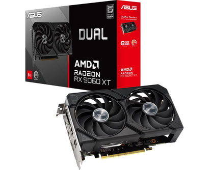ASUS AMD Radeon Dual RX9060XT RX 9060 XT,  8G GDDR6​ 128-bit, 2.5 Slot, Axial-Tech Fans, Dual BIO...