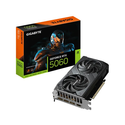 Gigabyte GeForce RTX™ 5060 WINDFORCE 2 MAX OC 8G, 2512MHz, CUDA 3840, 28Gbps, GDDR7, 128 bit, PCI...