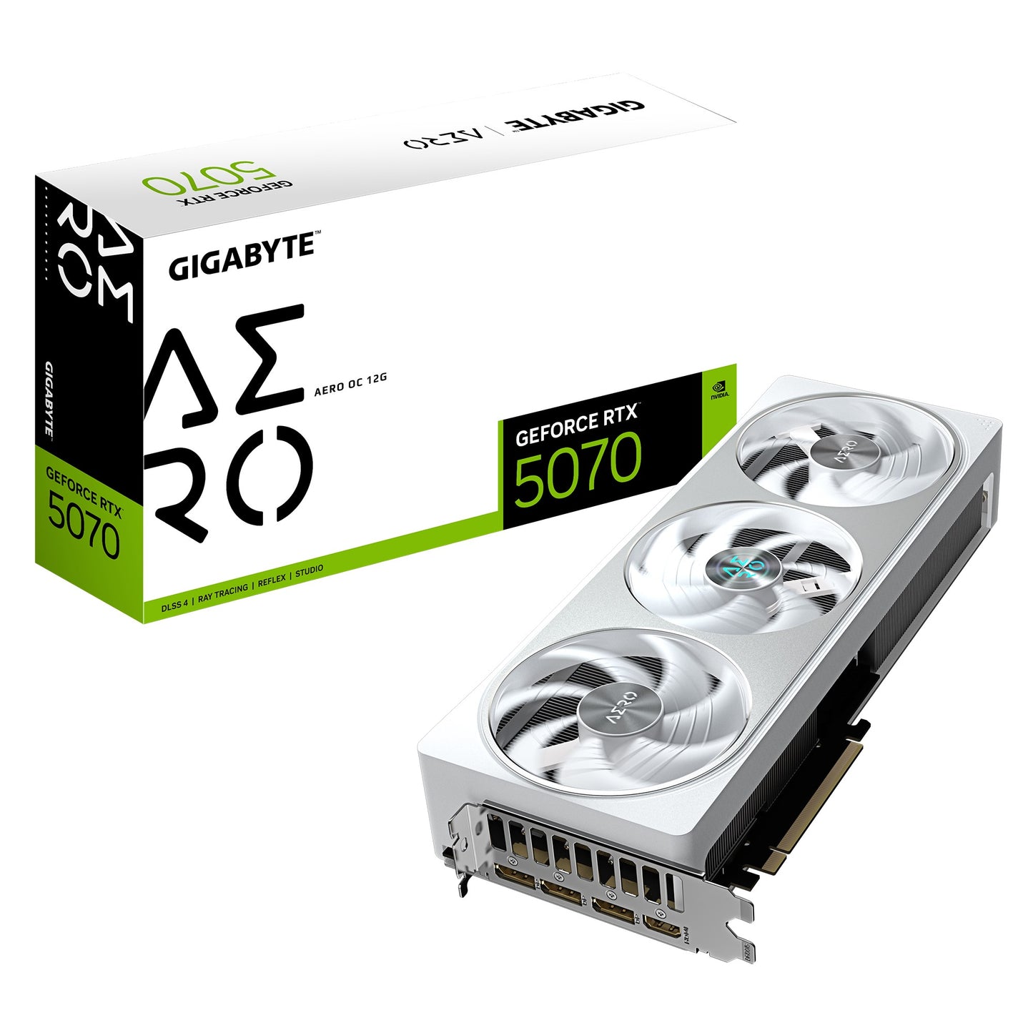 Gigabyte GeForce RTX™ 5070 AERO OC 12G, 2625 MHz, CUDA  6144, 128 Gbps, GDDR7,192 bit, PCI-E 5.0,...