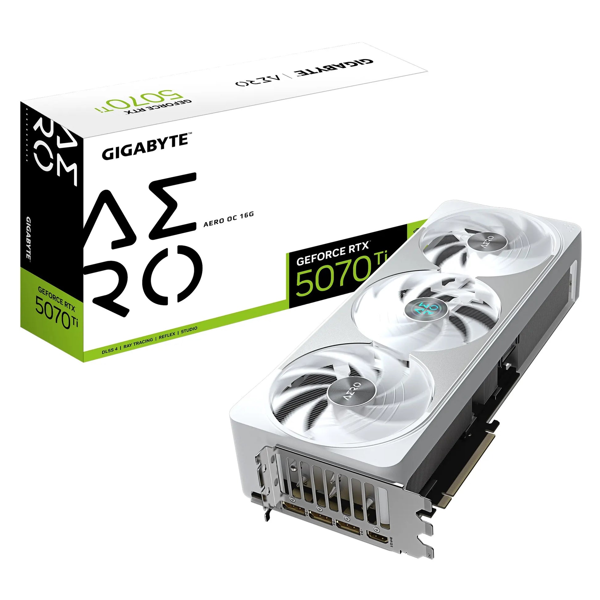 Gigabyte GeForce RTX™ 5070 Ti AERO OC 16G, 2588 MHz, CUDA 8960, 28 Gbps, GDDR7, 256 bit, PCI-E 5....