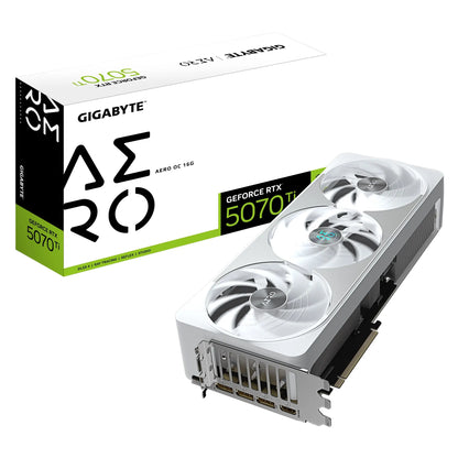 Gigabyte GeForce RTX™ 5070 Ti AERO OC 16G, 2588 MHz, CUDA 8960, 28 Gbps, GDDR7, 256 bit, PCI-E 5....