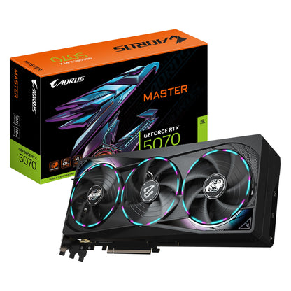 Gigabyte AORUS GeForce RTX 5070 MASTER 12G, 2715 MHz, CUDA  6144, 28 Gbps, GDDR7, 192 bit, PCI-E...