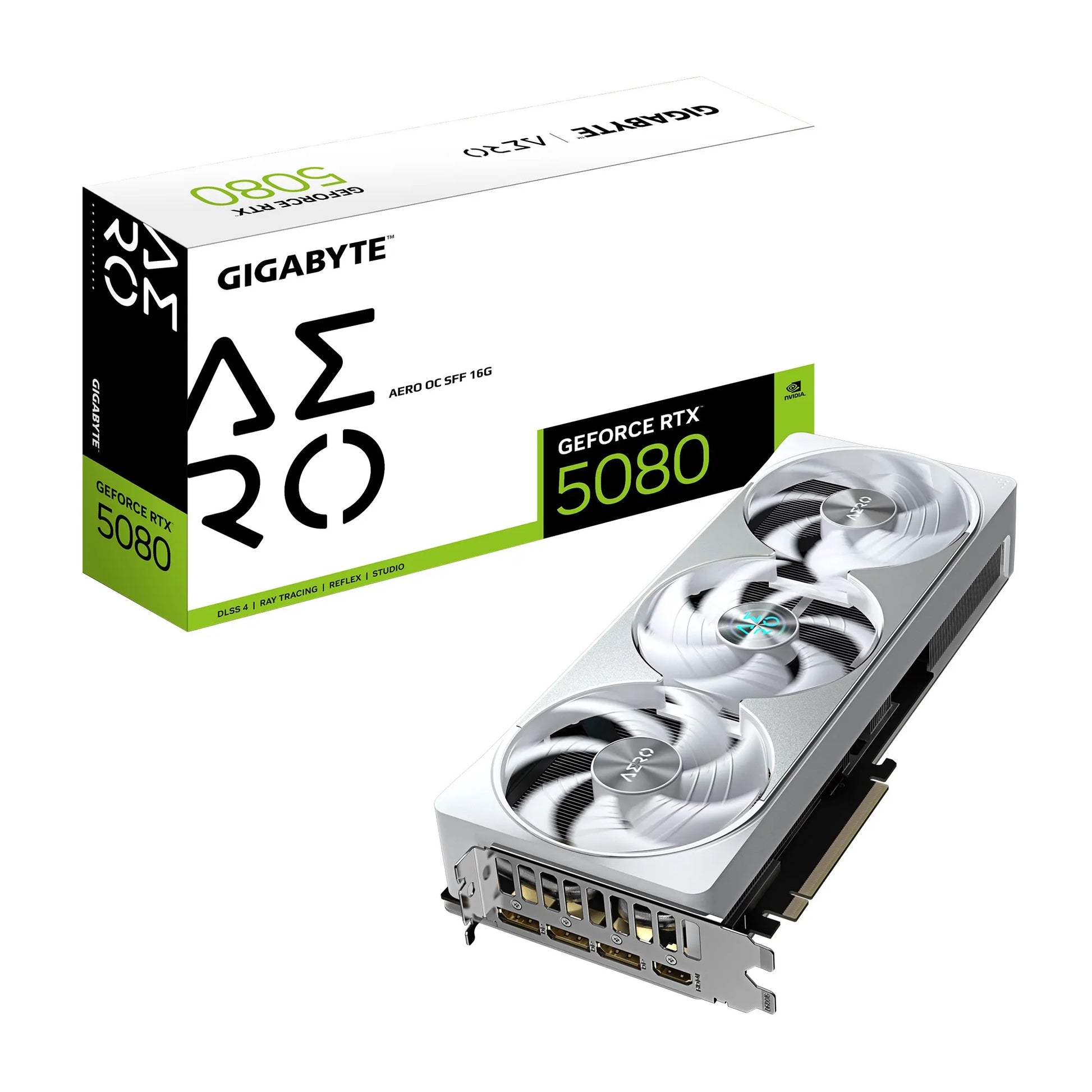 Gigabyte GeForce RTX™ 5080 AERO OC SFF 16G, 2730 MHz, CUDA 10752, 30 Gbps, GDDR7, 256 bit, PCI-E...