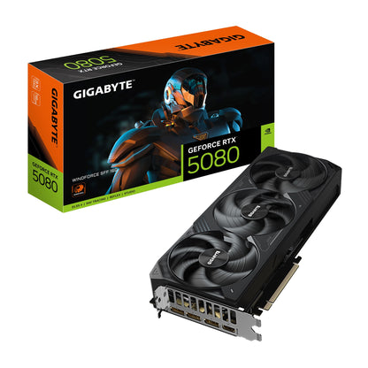 Gigabyte GeForce RTX™ 5080 WINDFORCE SFF 16G, 2617 MHz, CUDA 10752. 30 Gbps, GDDR7, 256 bit  PCI...