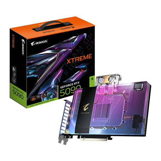 Gigabyte AORUS GeForce RTX™ 5090 XTREME WATERFORCE WB 32G, 2655 MHz, CUDA 21760, 28 Gbps, GDDR7,...